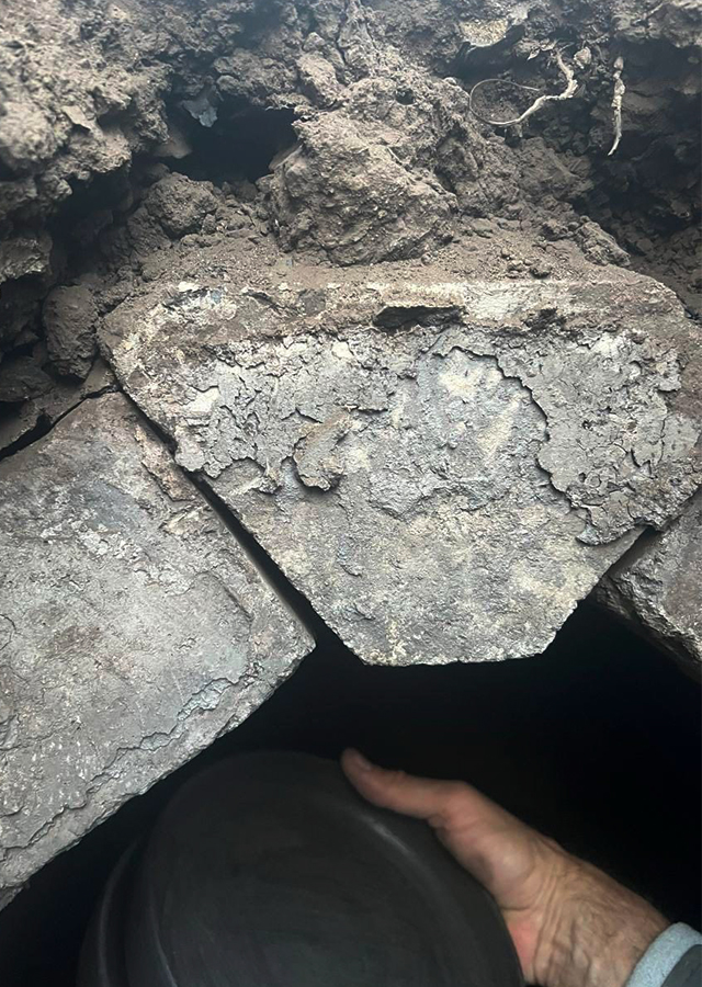 Hand on the work in the cellar